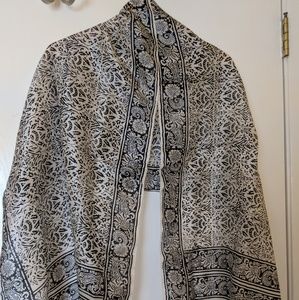 Hand printed silk stole